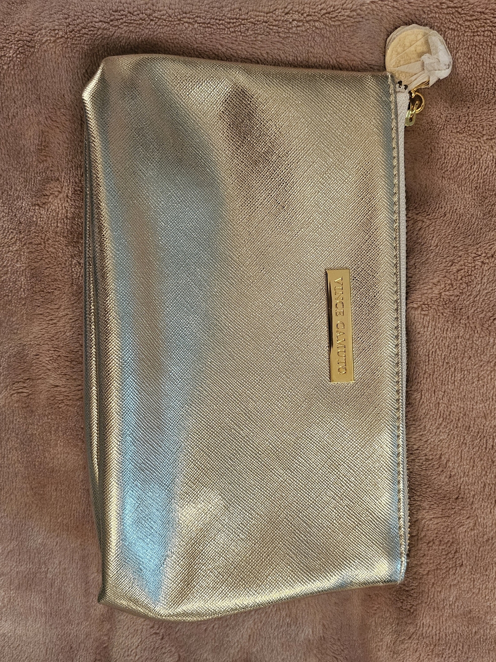 Vince Camuto Metallic Gold Wristlet Pouch